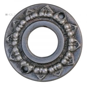 Große Drückerrosette antik Blattkranz Eisen Türdrücker Türklinke 65/26mm