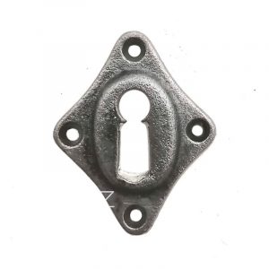 Schlüsselschild 1920er Bauhaus Raute Schlüsselrosette Tür Gusseisen alt BB