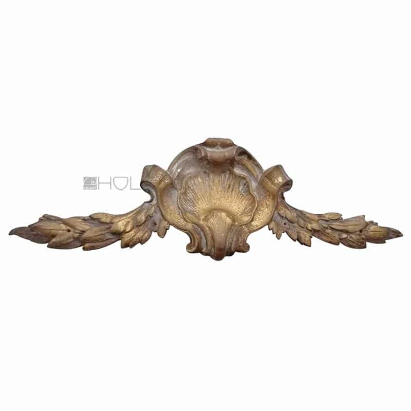 Bronze Beschlag antik feuervergoldet Lorbeer Supraporte Möbel alt 36cm Bronze Beschlag antik feuervergoldet Lorbeer Supraporte Möbel alt 36cm