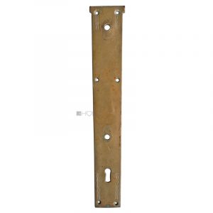 Großes Jugendstil Langschild alt Messing 35cm
