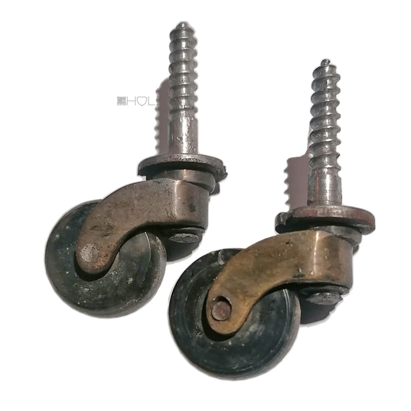 Möbelrollen antik Möbelfüße alt Messing Rollen 29mm