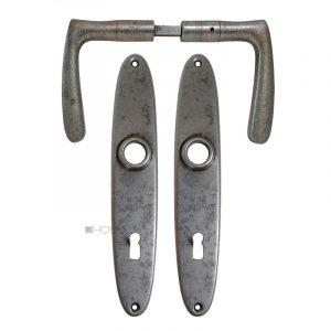 Tür Drückergarnitur 1920er alt Eisen Türklinken oval 72mm 8er Vk