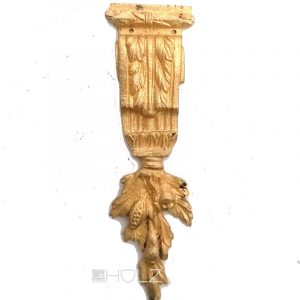 Bronze feuervergoldet Möbel Beschlag antik Blattwerk Applikation 14cm
