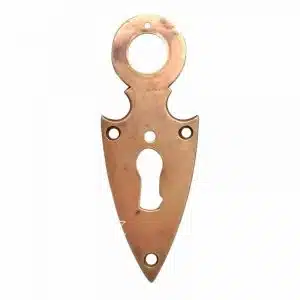 Kurzschild antik Biedermeier Messing Pfeil alt Kastenschloss Langschild 51mm