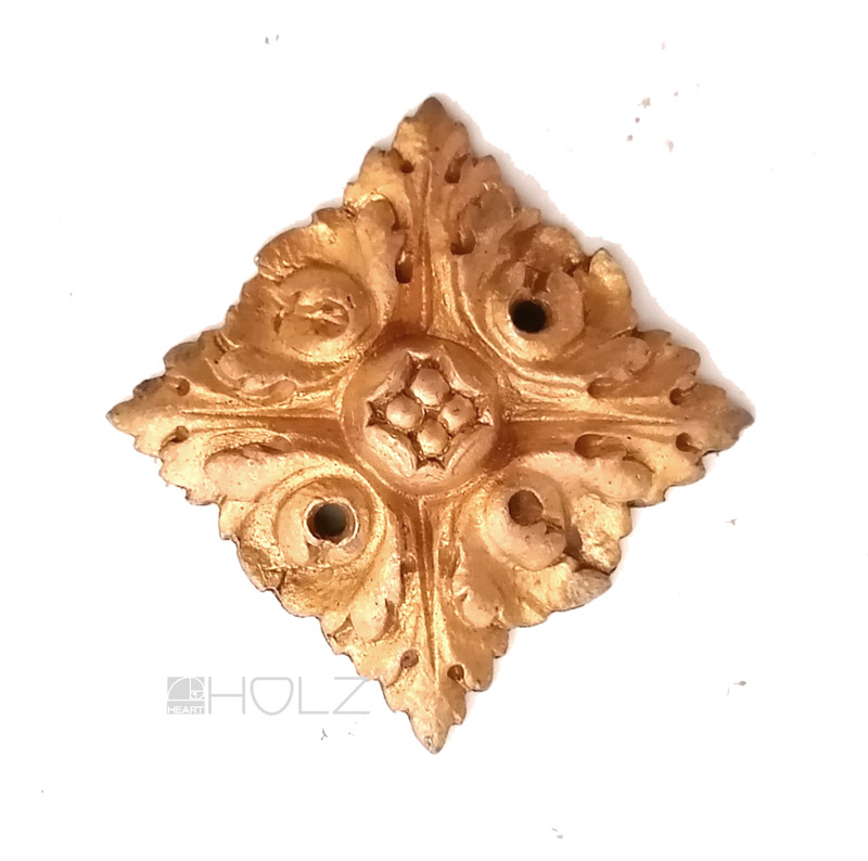 Bronze feuervergoldet Möbel Applikation Akanthus Beschlag antik 4 cm