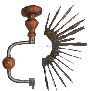 Bohrleier antik Tischler alt Bohrer Brustleier 24cm