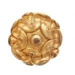 Bronze Rosette antik feuervergoldet Seerose Zierrosette ohne Dorn alt 5.3 cm