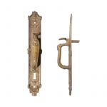 Türgriff Bronze Stoßgriff antik Schiebetür Daumenriegel alt Schnappriegel Tür