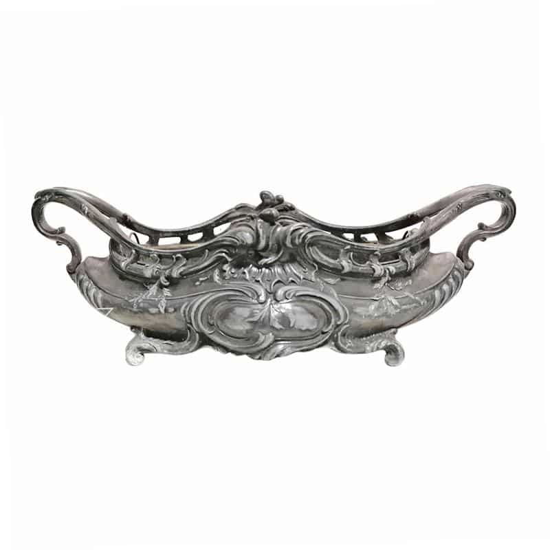 Jardiniere Bronze antik alt neo barock Gartenschale Pflanzschale versilbert 34 cm