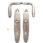 Tür Drückergarnitur Bauhaus Art Deco Türklinken Messing silber alt 72 mm