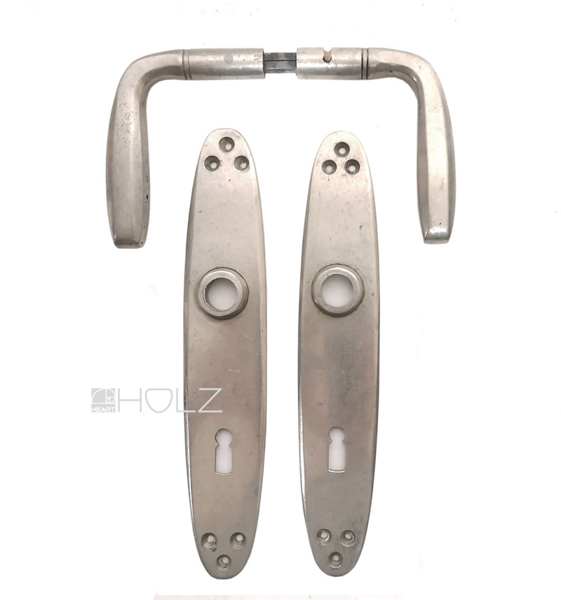 Tür Drückergarnitur Bauhaus Art Deco Türklinken Messing silber alt 72 mm