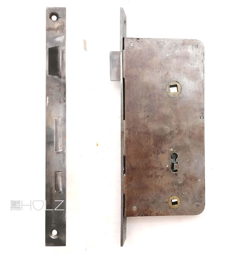 Tür Einsteckschloss Nachtriegel antik alt rechts 60mm Dornmaß 9er Vk 78 mm