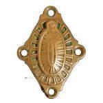 Schlüsselschild antik Messing Tür Strahlen Kranz alt 61mm