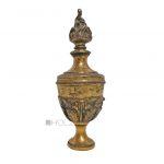 Möbel antik Aufsatz alt schwer Bronze feuervergoldet Zierkopf 16 cm