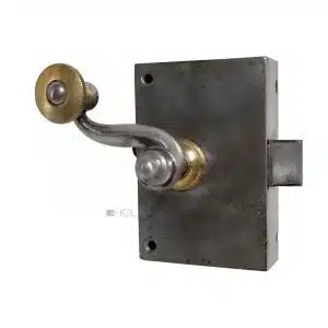 Kastenschloss Frankreich antik Tür links alt Stahl Messing 45 mm