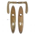 Drückergarnitur alt 1920er Art Deco oval Perle 72mm 8er Vk