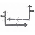 Paar Türbänder Torbänder geschmiedet Stahl 40x60cm 17er Dorn