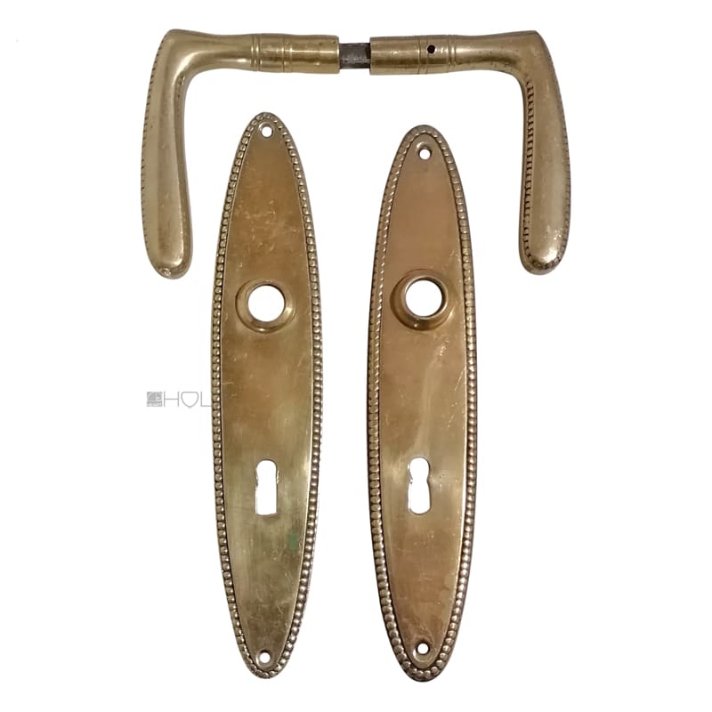 Drückergarnitur alt 1920er Art Deco oval Perle 72mm 8er Vk