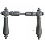 Türdrücker antik Würfel Eisen Blattwerk Horn alt 19.3mm 8er Vk