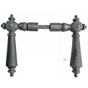 Türdrücker antik Würfel Eisen Blattwerk Horn alt 19.3mm 8er Vk