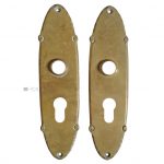 Langschilder antik oval Türdrücker alt Messing 17.2mm 72 PZ