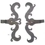 Türbänder antik geschmiedet alt S-Bänder Eisen 30cm 15er Dorn
