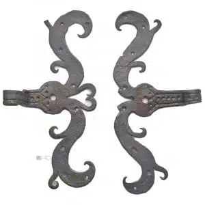 Türbänder antik geschmiedet alt S-Bänder Eisen 30cm 15er Dorn