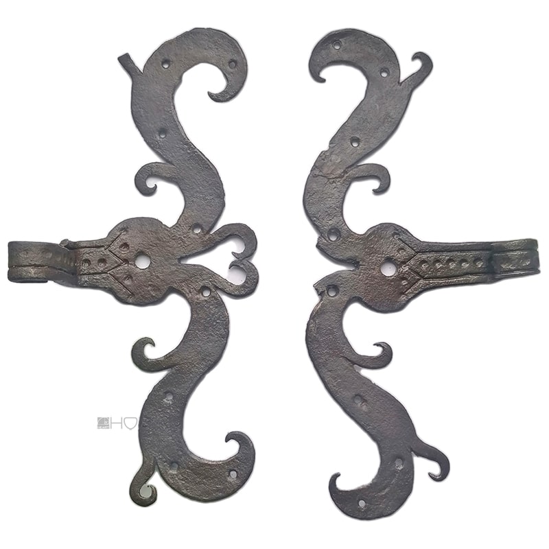 Türbänder antik geschmiedet alt S-Bänder Eisen 30cm 15er Dorn