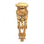 Bronzebeschlag feuervergoldet Möbel Beschlag antik Blattwerk alt 15cm