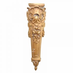 Bronzebeschlag feuervergoldet Möbel Beschlag antik Muschel Rosen alt 21cm