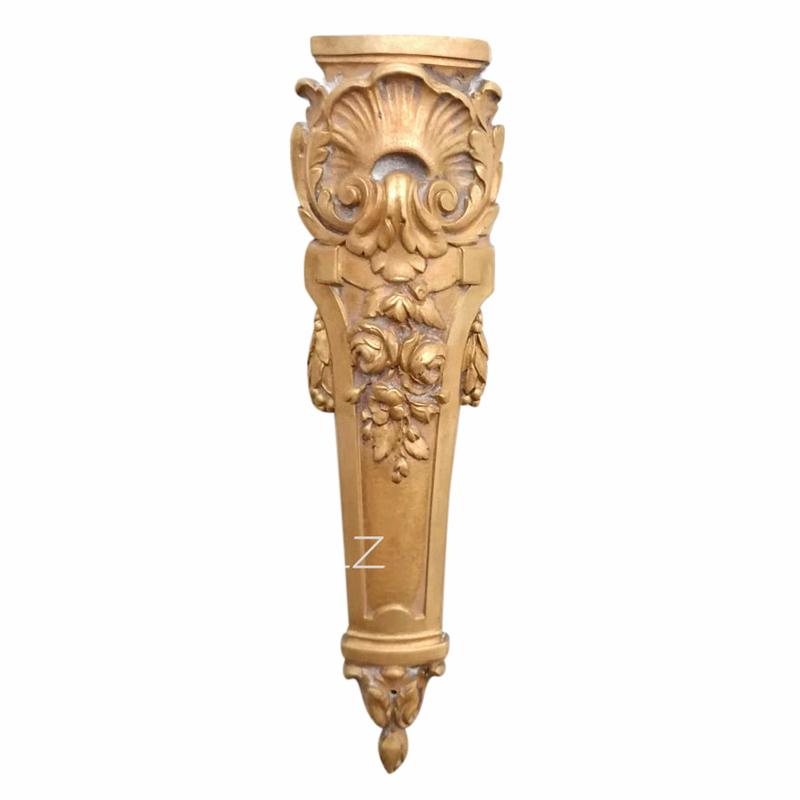 Bronzebeschlag feuervergoldet Möbel Beschlag antik Muschel Rosen alt 21cm