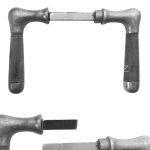 Türdrücker Art Deco antik Eisen Türklinken Ebenholz alt geteilter Vk