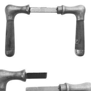 Türdrücker Art Deco antik Eisen Türklinken Ebenholz alt geteilter Vk