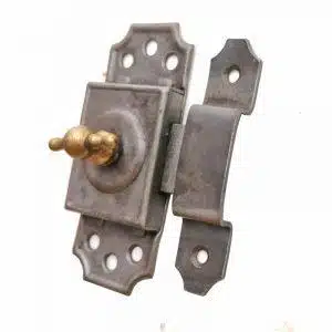 Drehriegel Schloss antik Schieberiegel Eisen Türriegel alt Frankreich 87mm