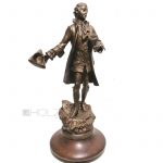 Regül Bronzefigur Barock Marquis mit Blumenstrauß antik alt 45cm