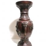 Großes Bronze Räuchergefäß Vase Meiji Japan Asiatika antik alt 61cm