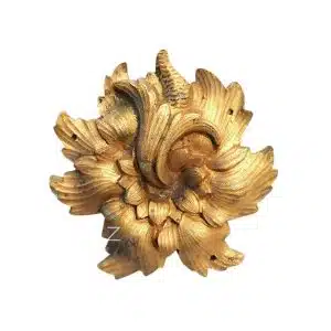 Bronze Möbelbeschlag Blüte feuervergoldet antik alt Möbel Beschlag 8cm