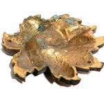 Bronze Möbelbeschlag Blüte feuervergoldet antik alt Möbel Beschlag 8cm