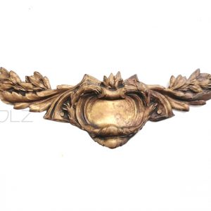 Bronze Beschlag antik feuervergoldet Lorbeer Supraporte Möbel alt 39 cm