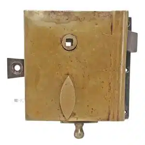 Kastenschloss antik Biedermeier Messing rechts 58/60/7.5