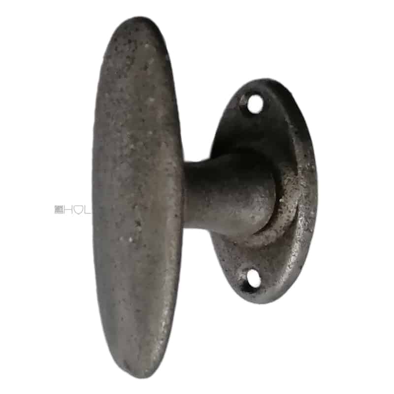 Fensterolive alt Art Deco oval Stahl Fenstergriff 76/46/43