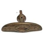 Fensterolive Jugendstil alt halbrund Messing Fenstergriff 87mm