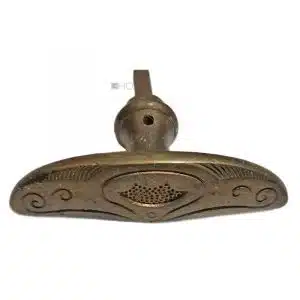 Fensterolive Jugendstil alt halbrund Messing Fenstergriff 87mm