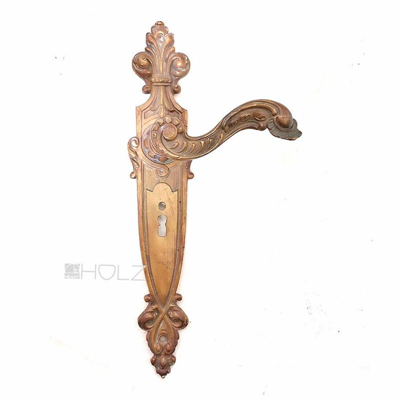 Gründerzeit Langschild antik mit Türdrücker neo barock Messing 8er Vk 68 mm Gründerzeit Langschild antik mit Türdrücker neo barock Messing 8er Vk 68 mm