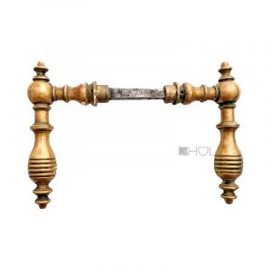 Türdrücker antik Messing Ball Säulen Türklinken alt 9er Vk