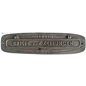 Tür Briefklappe antik Jugendstil Eisen Briefschlitz alt 26.5cm