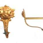 Vorhang Halter Bronze antik feuervergoldet Leiste 2er Set alt
