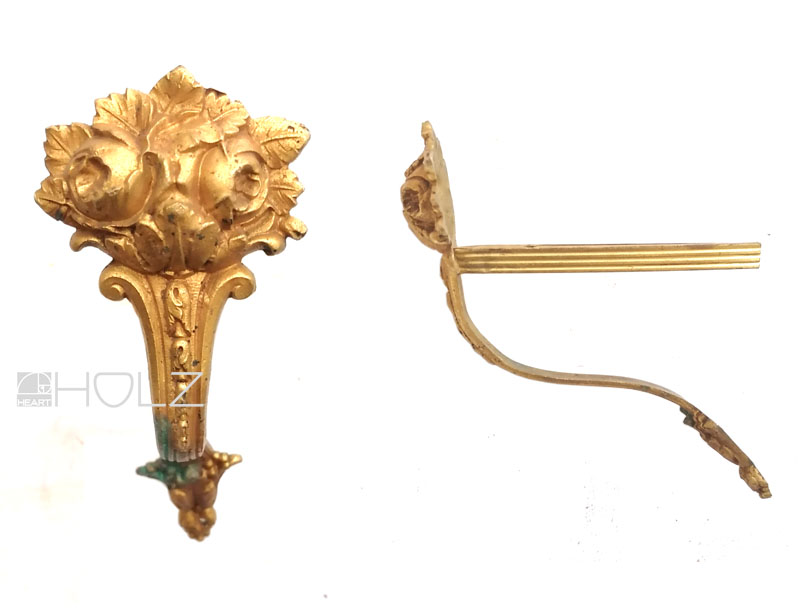 Vorhang Halter Bronze antik feuervergoldet Leiste 2er Set alt