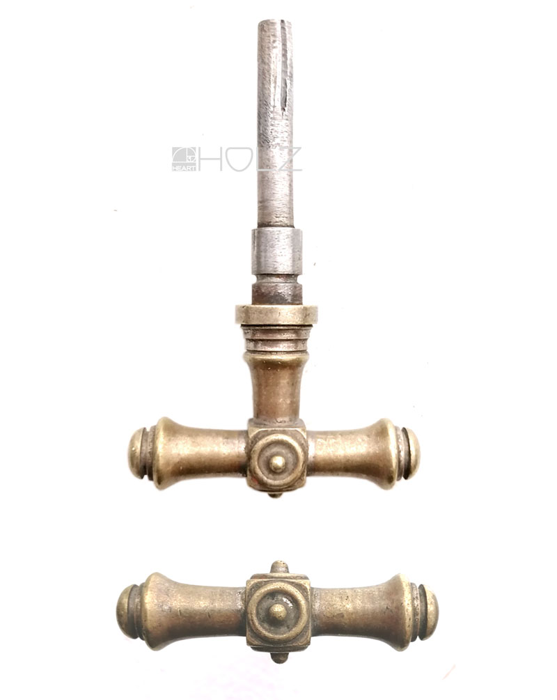 Tresor Türgriff Kreuzolive antik Geldschrank alt Messing Drehgriff