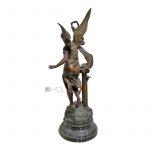 Regül Bronzefigur Friedensengel nach Louis Moreau antik alt 61cm